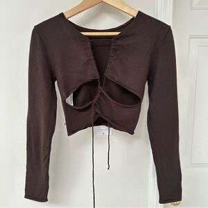 Zara Dark Brown cross cross sweater